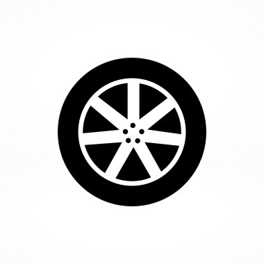 Araba tekerlek düz simgesi