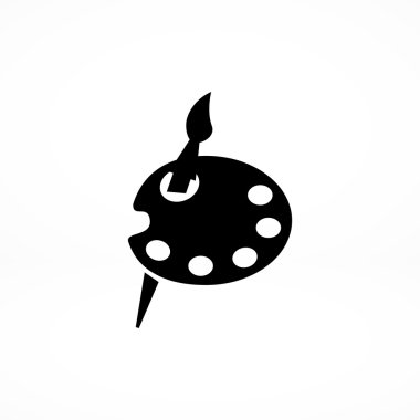 boya fırça ve paleti simgesi