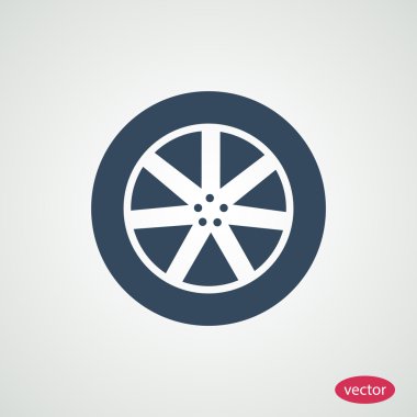 Araba tekerlek düz simgesi