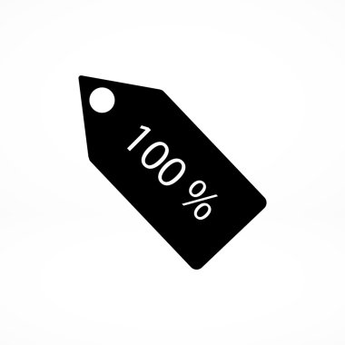 yüzde 100 indirim etiketi simgesi
