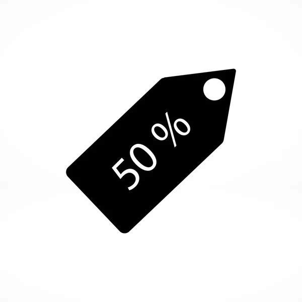 50 procent korting label pictogram — Stockvector