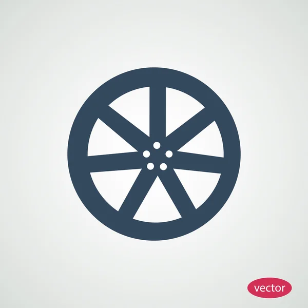 Wheel disk flat icon — Stock Vector