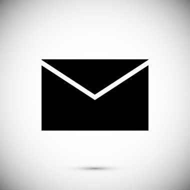 black envelope icon clipart