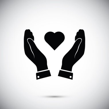 Ellerin simgesinde kalp