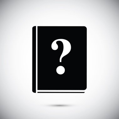 kitap ve soru işareti simgesi