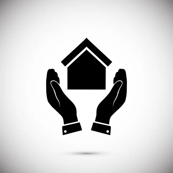 Значок "Руки и дом" — стоковый вектор