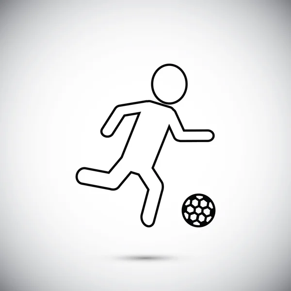 Fútbol, icono de silueta de jugadores de fútbol — Vector de stock