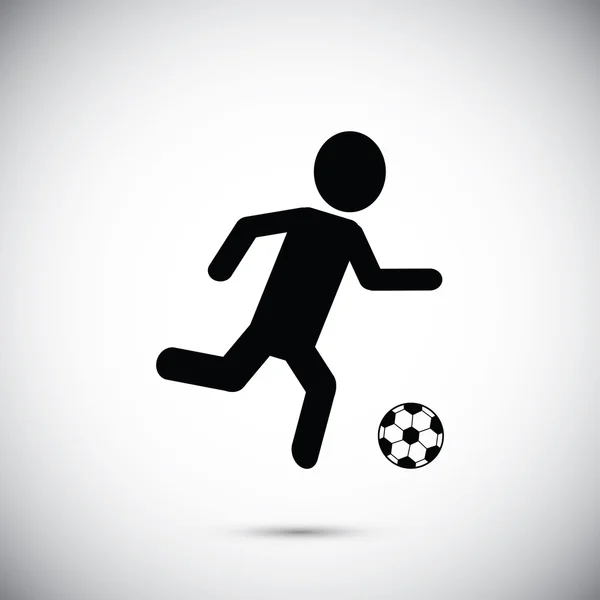 Fútbol, icono de silueta de jugador de fútbol — Vector de stock