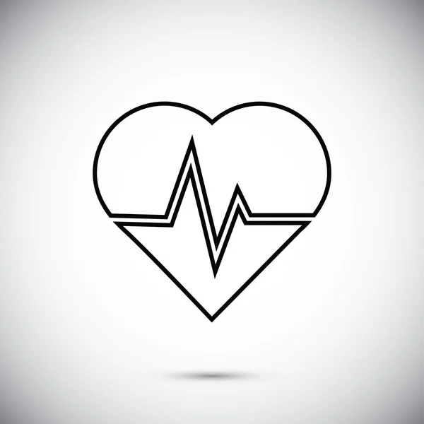Hjärta och elektrokardiogram ikonen — Stock vektor