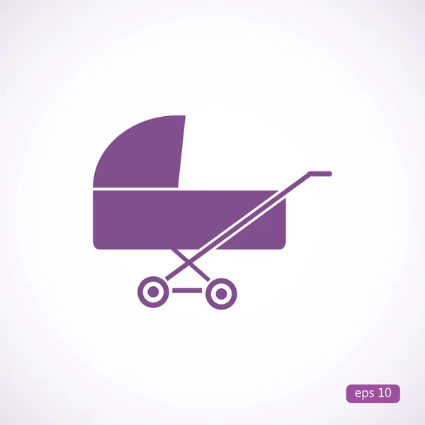 Bebek arabası simgesi — Stok Vektör