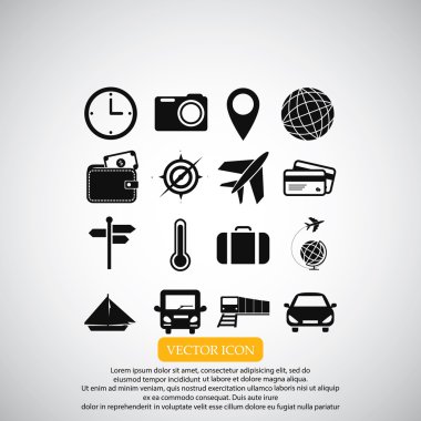 seyahat simgeleri ayarlandı