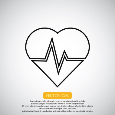 kalp ve kardiyogram simgesi