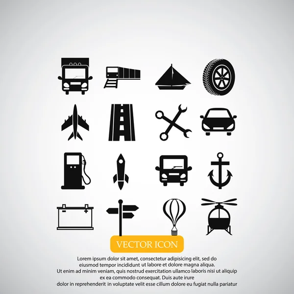 Conjunto de iconos de transporte — Vector de stock