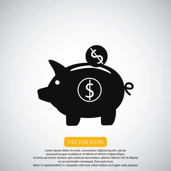 Свинка банк сбережения значок денег — стоковый вектор