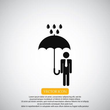 şemsiye yağmur simgesi olan adam