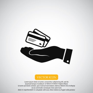 elinde kredi kartı simgesi