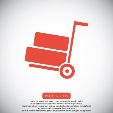 El arabası ile kutuları simge