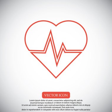kalp ve kardiyogram simgesi