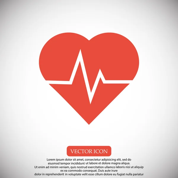 Ícone do vetor batimento cardíaco — Vetor de Stock
