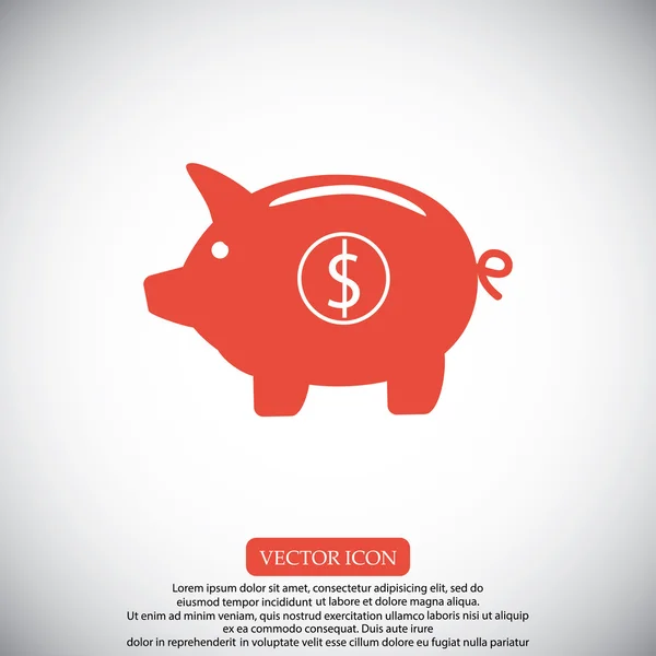 Свинячий банк заощаджує гроші значок — стоковий вектор