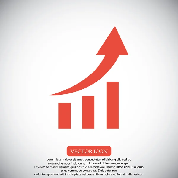 Gráfico levantando ícone — Vetor de Stock