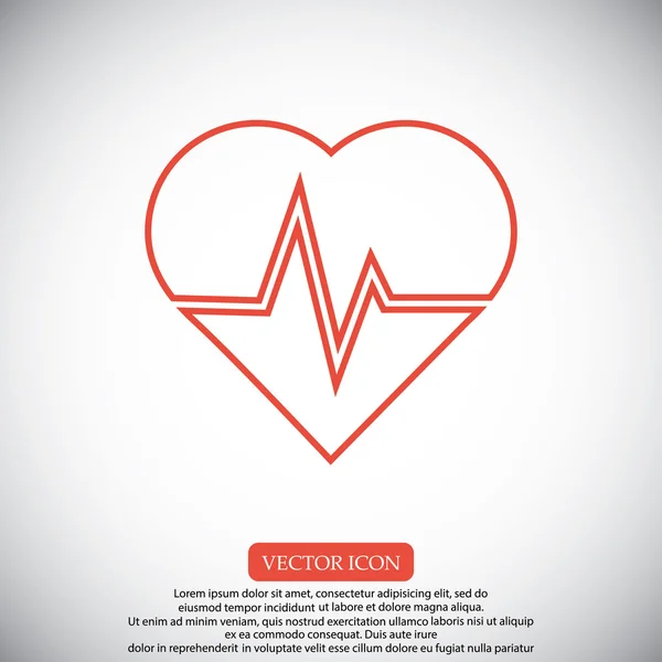Coração e cardiograma ícone —  Vetores de Stock