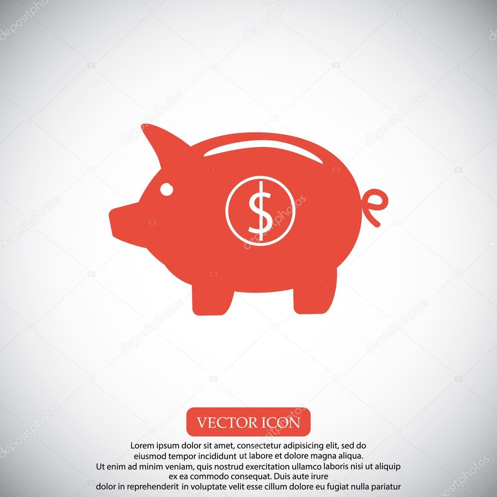 Piggy bank saving money icon