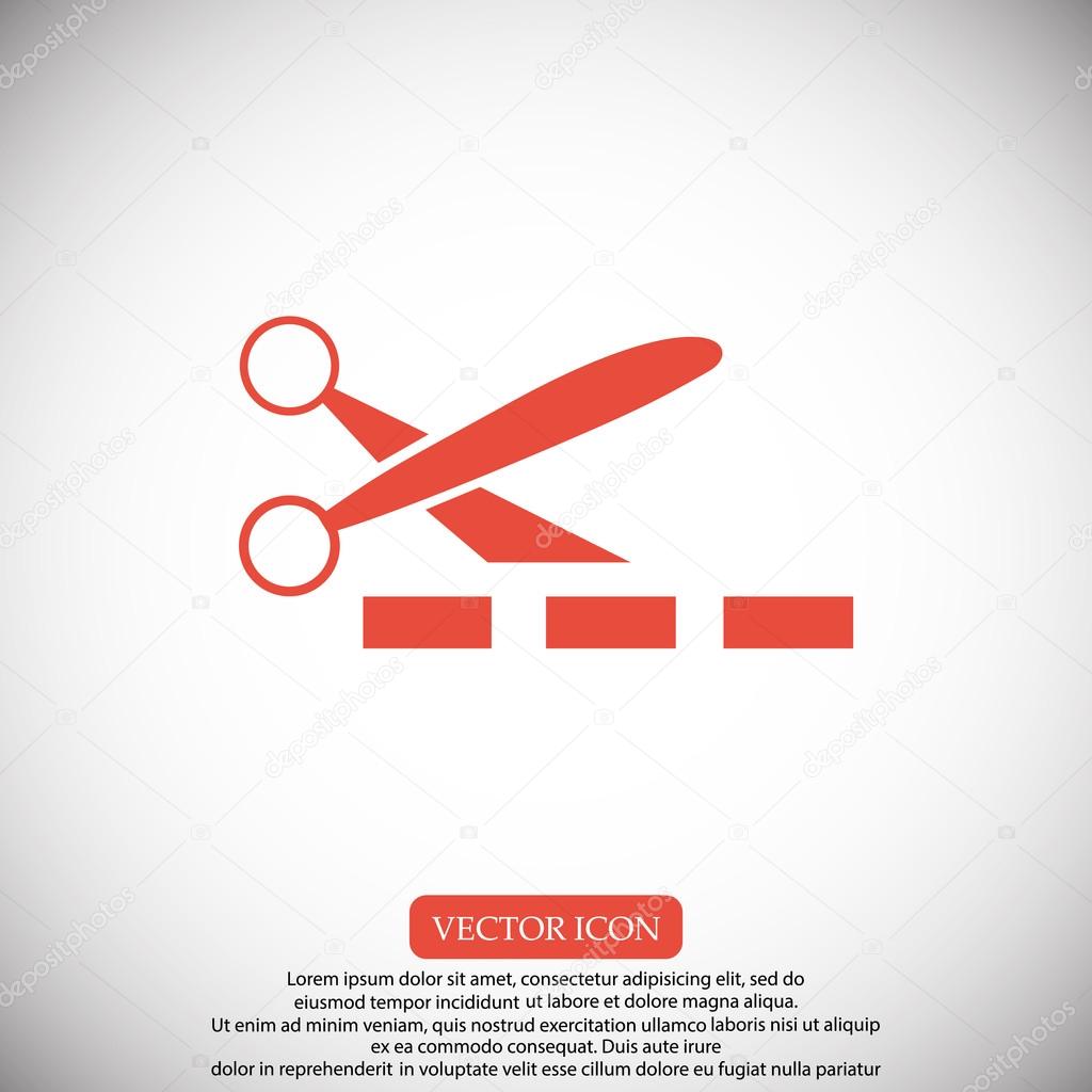scissors and ribbon icon