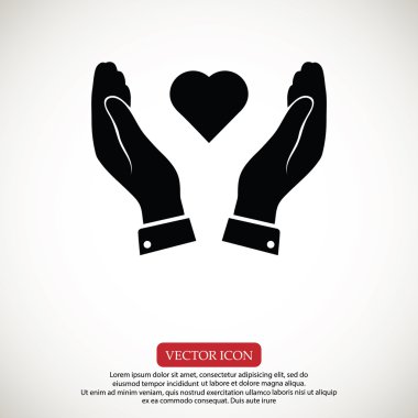 Ellerin simgesinde kalp