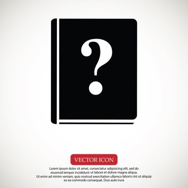 kitap ve soru işareti simgesi