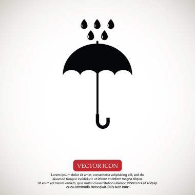 Şemsiye ve yağmur damla simgesi