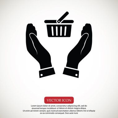 elinde sepet simgesi