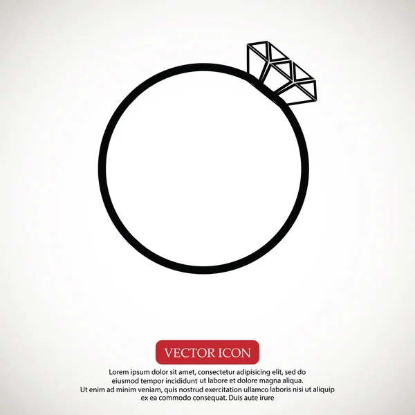 Diamanten ring icoon — Stockvector