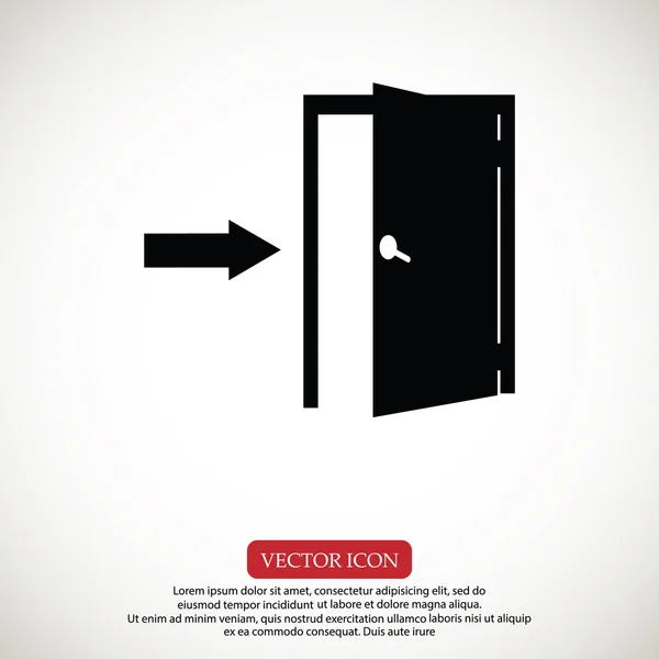 Bejárati ajtó ikon — Stock Vector
