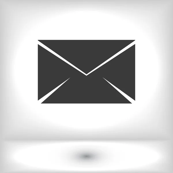 Ícone de envelope preto — Vetor de Stock