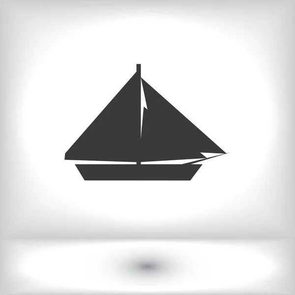 Ikon perahu layar - Stok Vektor