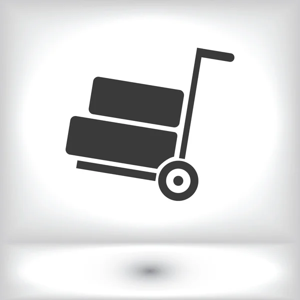 Icona della carriola del bagaglio — Vettoriale Stock