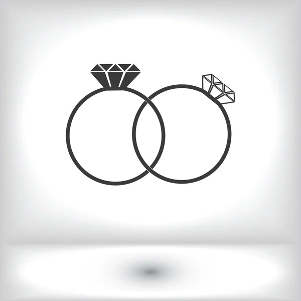 Icono anillos de diamantes — Vector de stock