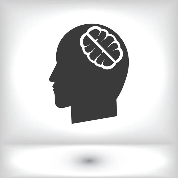 Hjärnan i huvudet ikon — Stock vektor