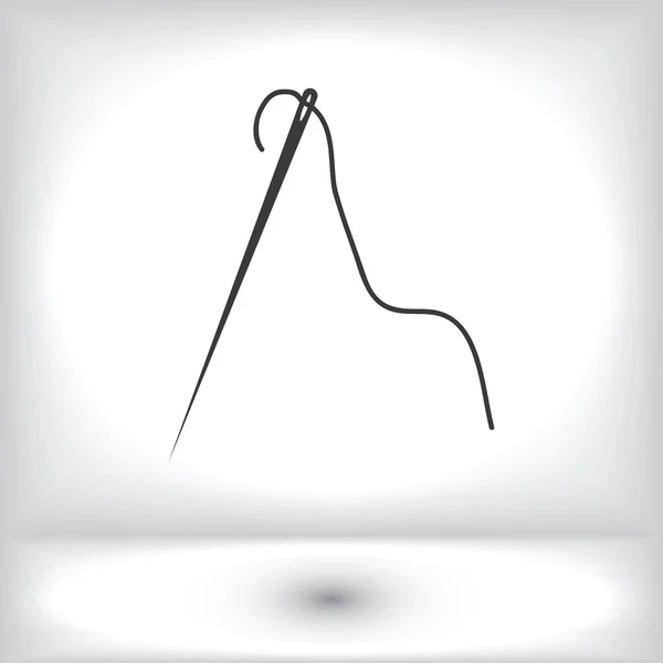 Icono de hilo y aguja — Vector de stock