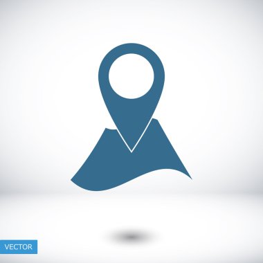 harita simgesi üzerinde toplu iğne