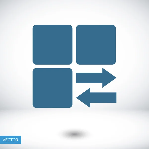 Cubos estilo infografía con flechas — Vector de stock