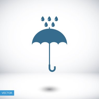 Şemsiye ve yağmur damla simgesi