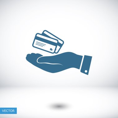 elinde kredi kartı simgesi