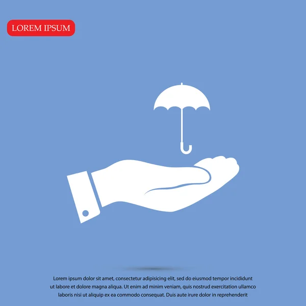 Зонтик со значком руки — стоковый вектор
