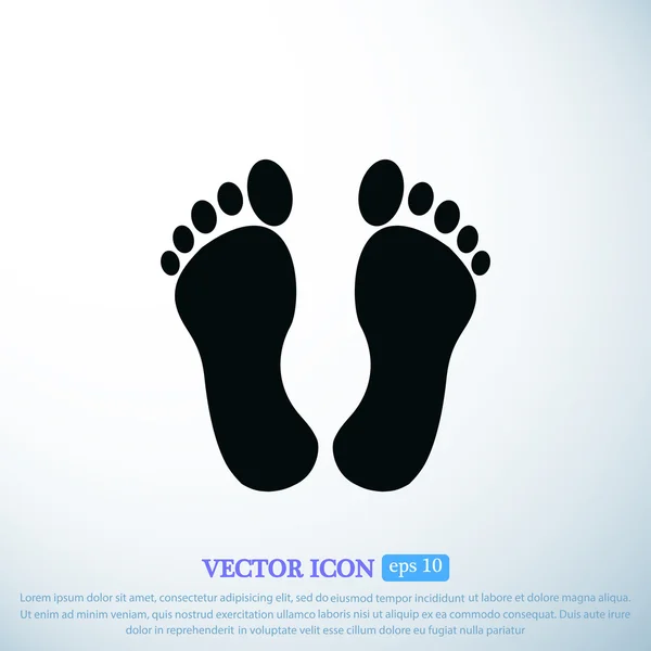 Lábnyomok vektor ikon — Stock Vector