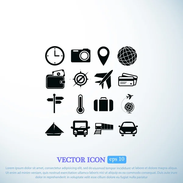 Conjunto de iconos de viaje — Vector de stock