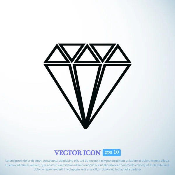 Diamond  icon on light background — Stock Vector