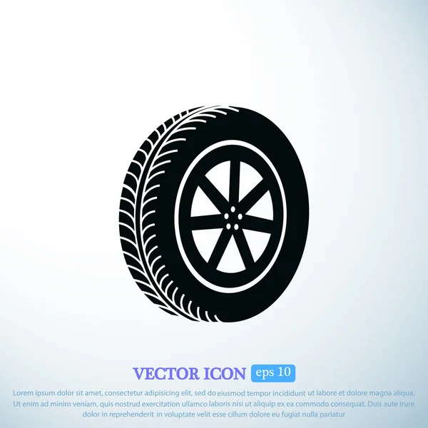 Wheel icon on light background — Stock Vector