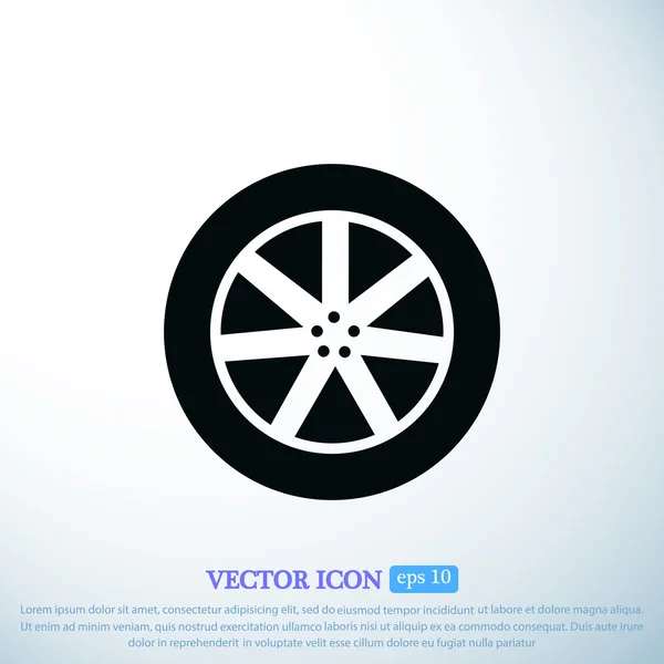 Icono de rueda sobre fondo claro — Vector de stock